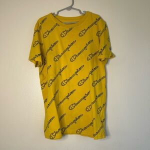 Champion Bold Yellow Tee with Logo Print